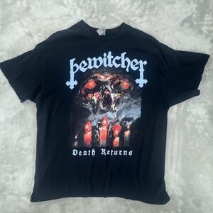 Bewitcher Death Returns Black Graphic T Shirt XL Heavy Metal Band Tee